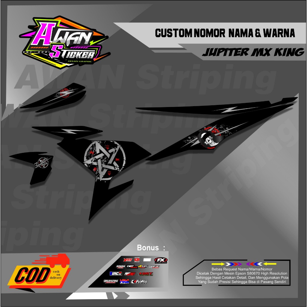 (Awan 235) Stiker Striping Lady Santanic Jupiter mx king