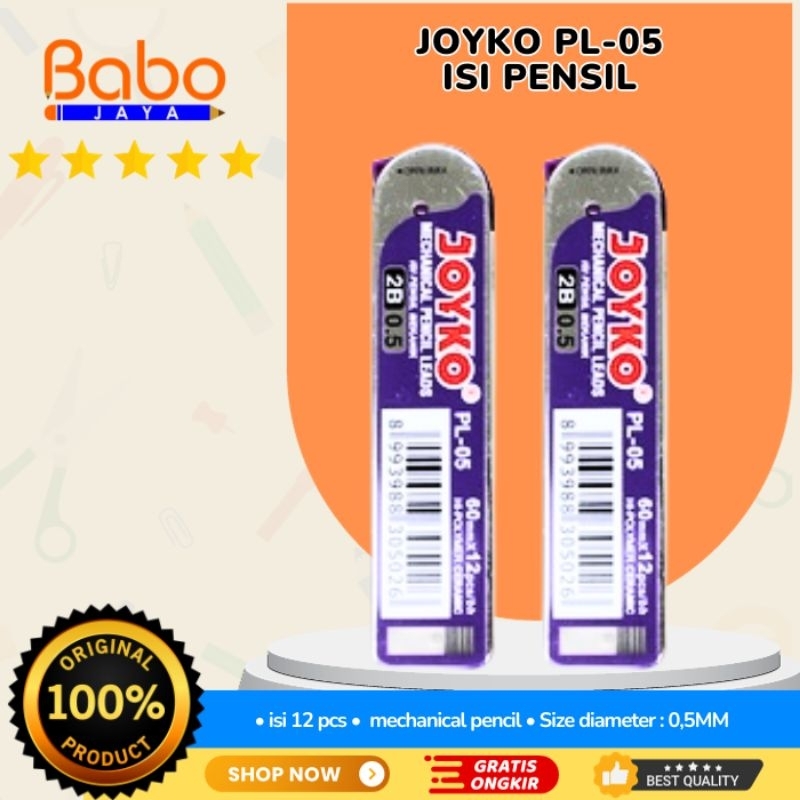 

BABO JAYA Isi pensil / Reffil lead Pensil Mekanik 2B Joyko PL-05 .