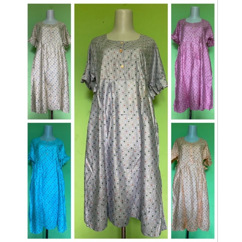 Daster tali samping busui polkadot