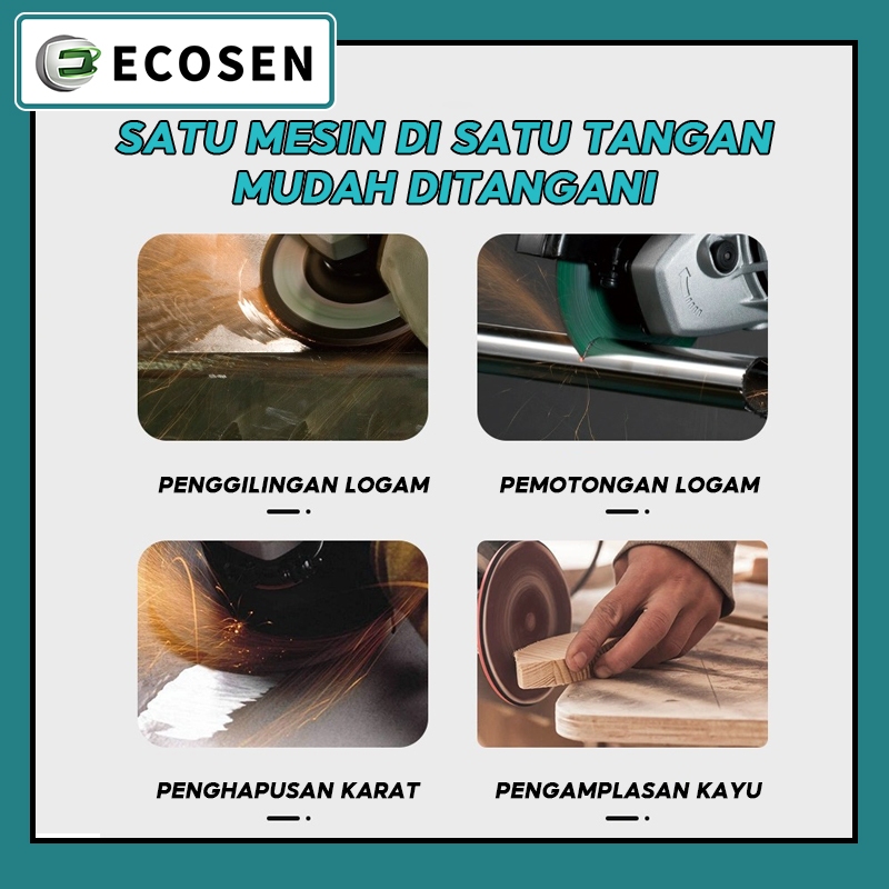 ECOSEN Mesin Gerinda Tangan 900W/Penggiling Sudut Listrik/Angle Grinder