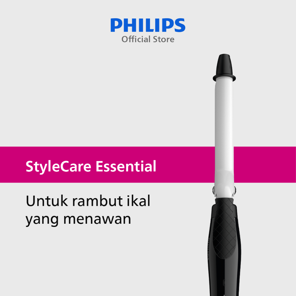 Philips | Pengeriting Rambut StyleCare Essential | Catokan Curly | Rambut Ikal Alami dengan Perlindu