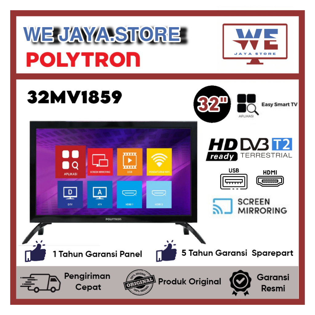 TV LED Smart Polytron 32MV1859 LED Polytron 32 Inch Smart TV Polytron
