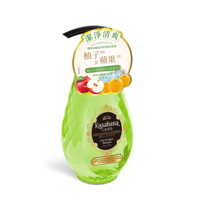 Kusabana Deep Cleanse & Resfresh Yuzu & Apple Shampoo 490 mL Pump