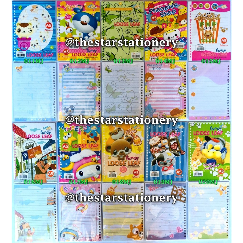 

(1 Pak Isi 100 Lembar) GROSIR Loose Leaf Hipo A5 100 Lembar Fancy / HPO LL Isi Kertas File A5 100