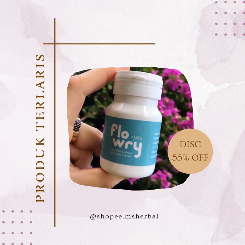 Flowry whitening capsule collagen suplement pemutih isi 30 kapsul