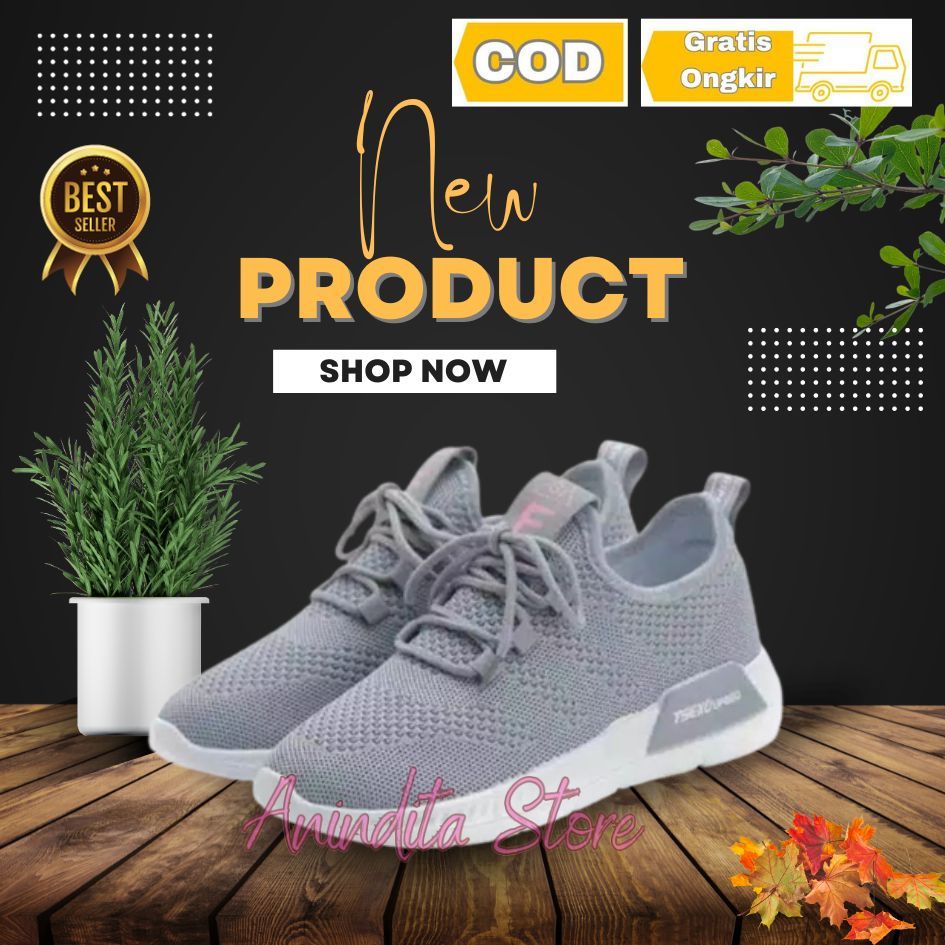 Sepatu Shoes Sneakers Snekkers Wanita Cewek Dewasa Remaja F Champion Murah Ringan Trendy Kekinian Pu