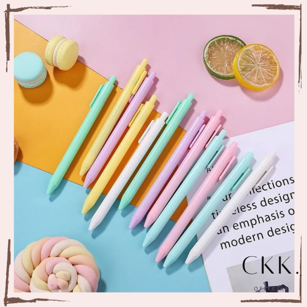 

➰CKK➰ SB033 PULPEN MACAROON WARNA PASTEL / PENA MACAROON TINTA HITAM ALAT TULIS