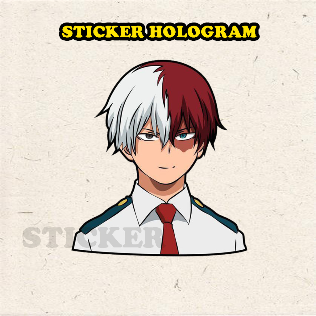 

Stiker Hologram Shoto Todoroki ukuran 8 cm