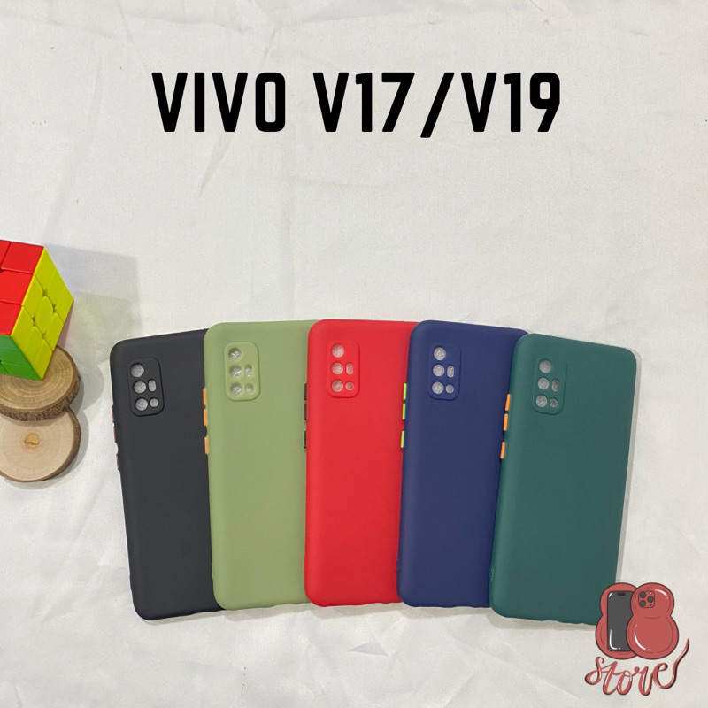 Softcase Vivo V17 / V19 Makaron Button Silicon Case Lentur Fleksibel