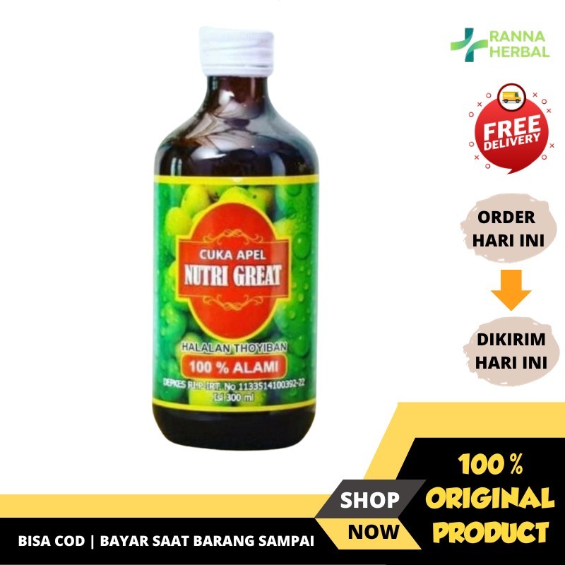 

Cuka Apel Nutri Great 300 ml ORIGINAL Penurun Berat Badan