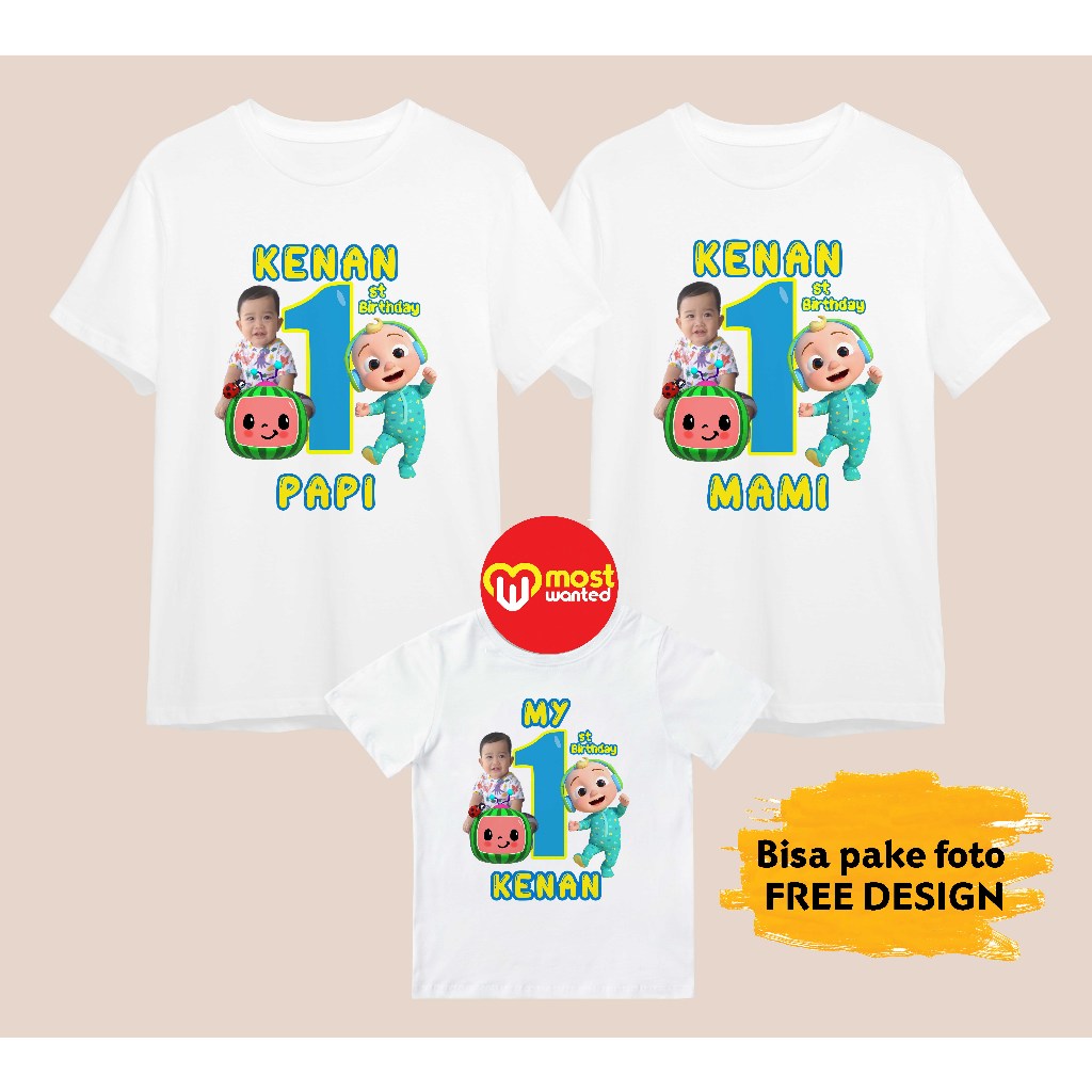 Baju Couple Keluarga Kaos Family Ulang Tahun Komunitas Kelompok Motif Cocomelon 15