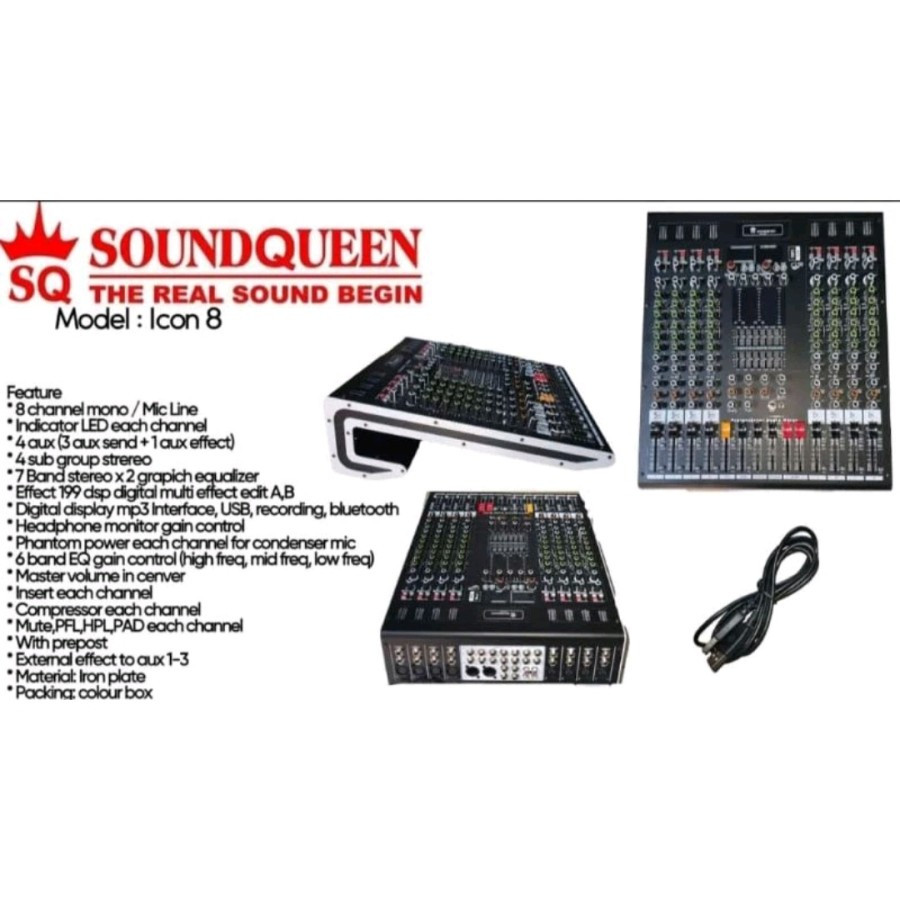 Mixer Audio Soundqueen SQ ICON 8 Channel Original TERBAIK