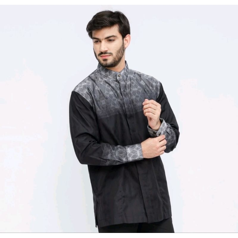 Baju Koko BHS Masterpiece Hitam Abu