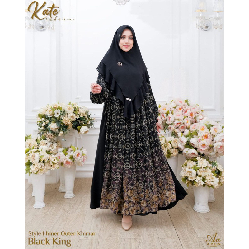 ADEN HIJAB - KATE REBORN SARIMBIT KATE WILLIAM DRESS/GAMIS WANITA CERUTY PRINTING MONOGRAM