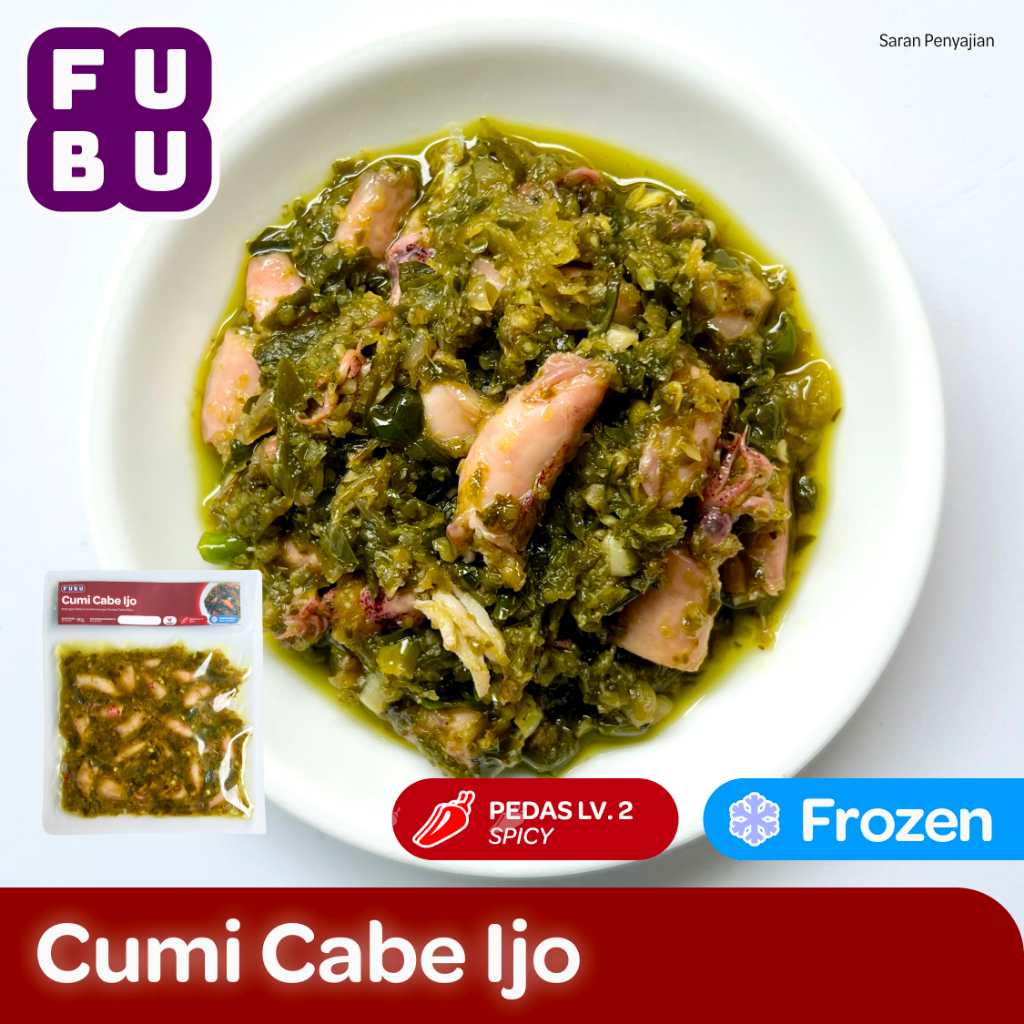 

FUBU Cumi Cabe Ijo - Baby Cumi Asin Pedas Sambal Cabai Hijau - Satu Porsi Lauk Instan Frozen Food