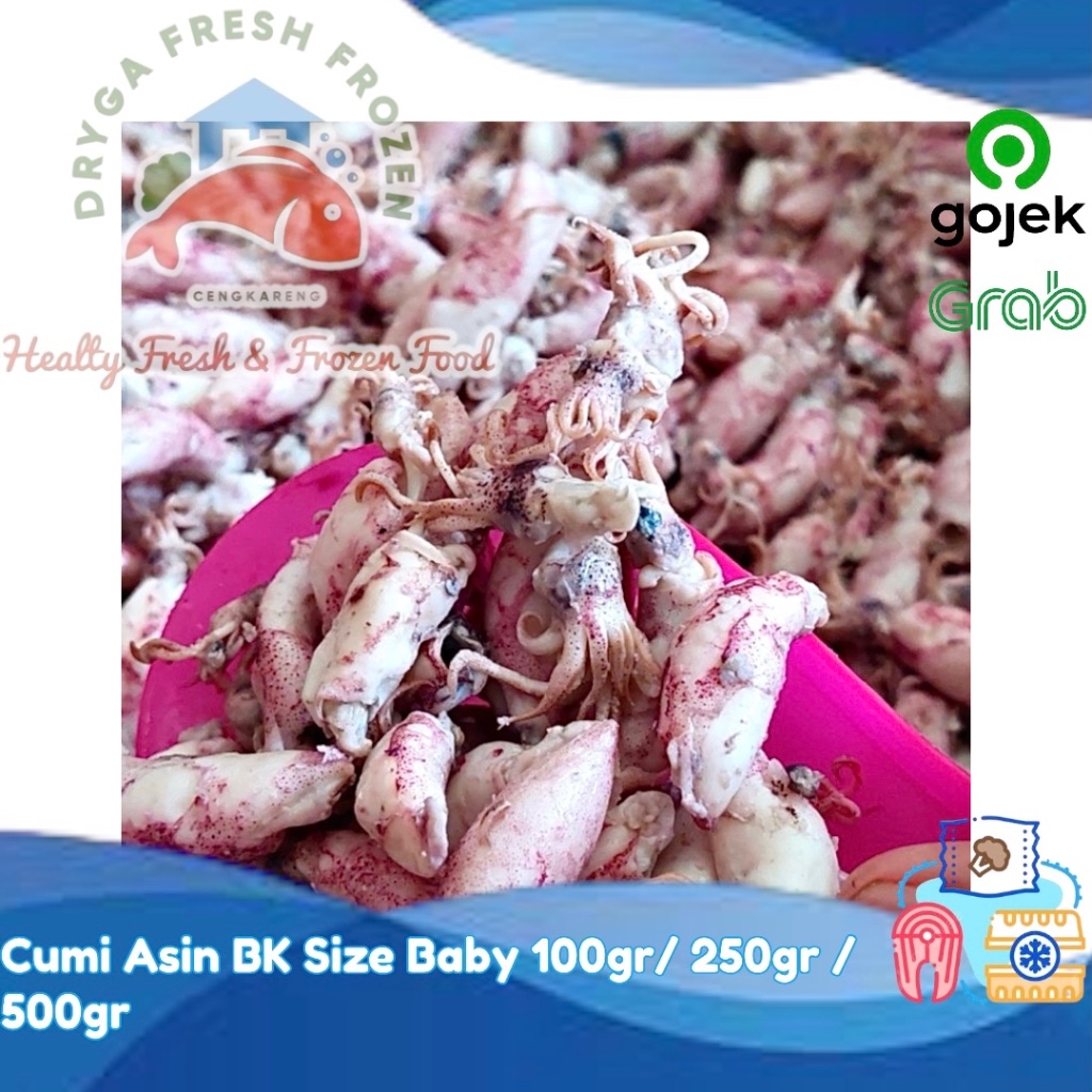 

Cumi Asin Beku Frozen Size Baby 100gr 250gr 500gr