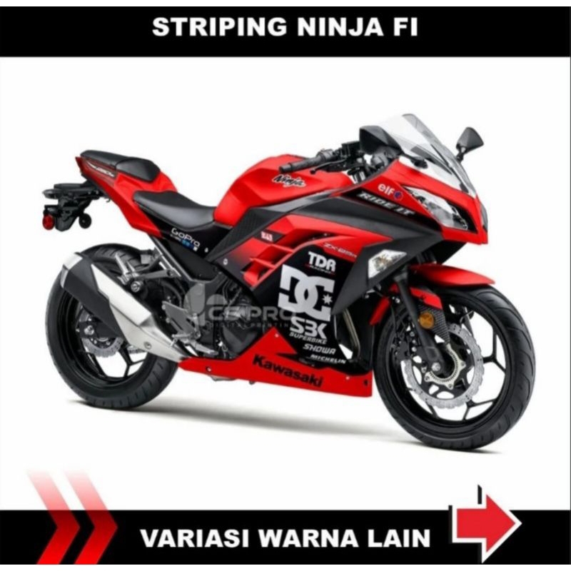 stripping lis sticker decal variasi kawasaki ninja 250 FI motif DG stripping decal ninja 250FI MERAH