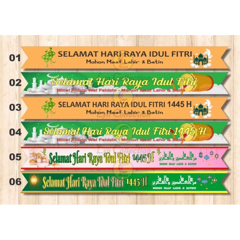 

Stiker / kertas slempang parcel lebaran/idul fitri 5x47 cm