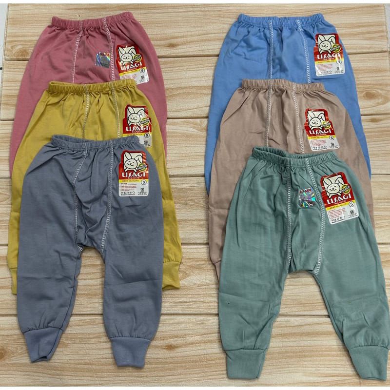 3 dan 6 pcs Celana panjang anak katun warna polos USAGI