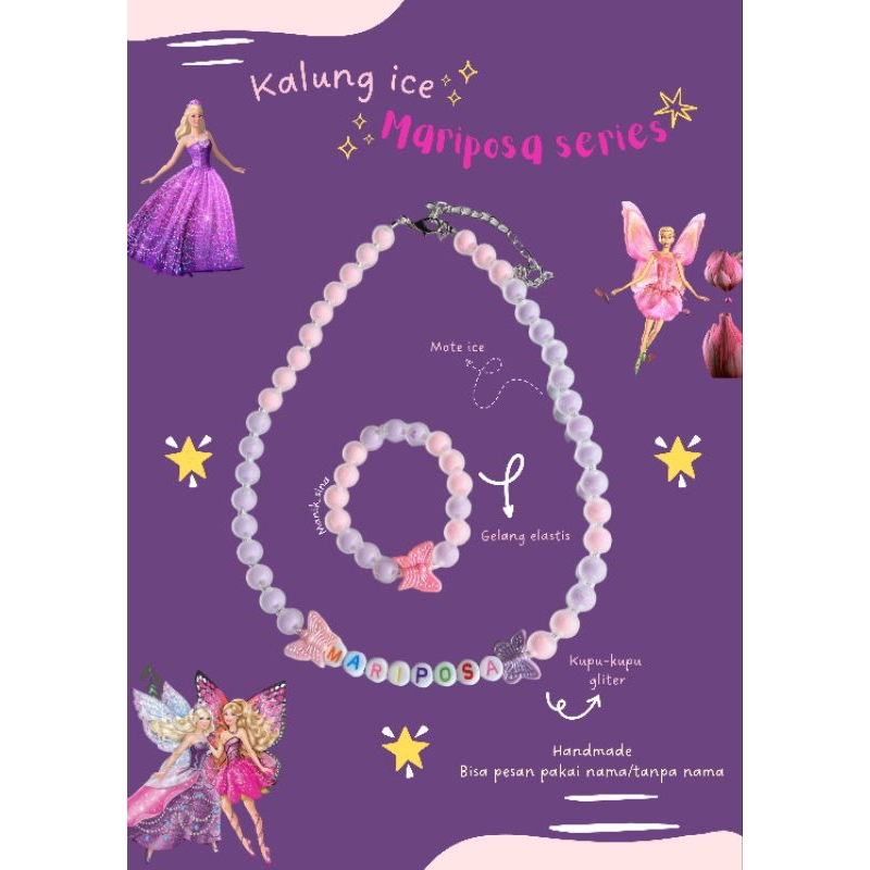 1 set kalung barbie mariposa-gelang mariposa