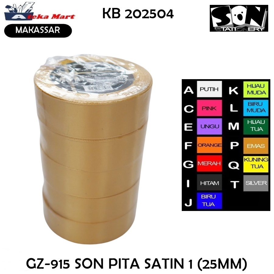 

[PAK/6ROLL] GZ-915 SON PITA SATIN 1 (25MM)