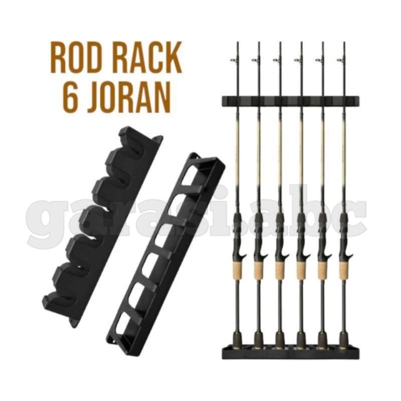 Rak Joran Pancing Dinding 6 Slot Gantung Wall Holder Fishing Rod Rack Tempat Tembok Penyimpanan Gant