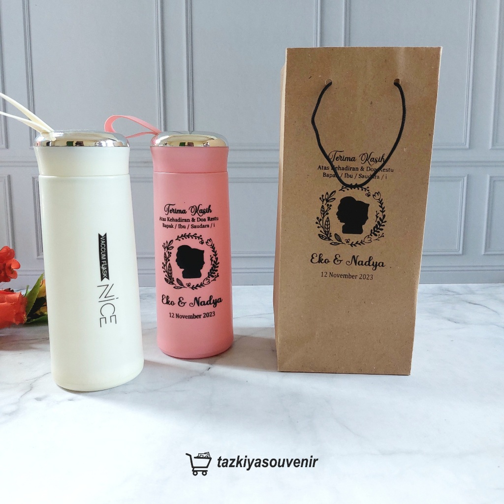 Souvenir Pernikahan Tumbler Botol Nice Custom Nama
