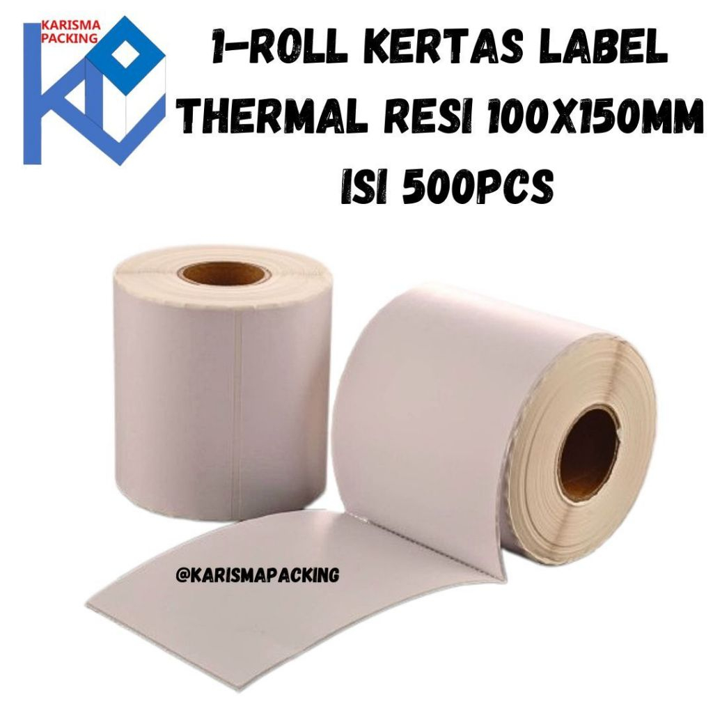 

1ROLL KERTAS PRINTER LABEL THERMAL RESI 100X150MM ISI 500PC/KARISMAPACKING