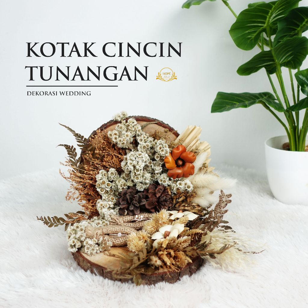 BOX CINCIN RUSTIC HIAS / KOTAK CINCIN TUNANGAN DEKORASI/ KOTAK CINCIN WEDDING/ SESERAHAN