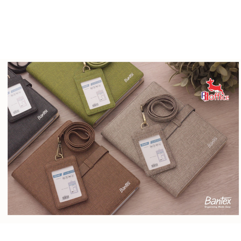 

Bantex Leather Name Tag ID Card Holder Brown 8869 03 Kulit Sintetis Lanyard Tali