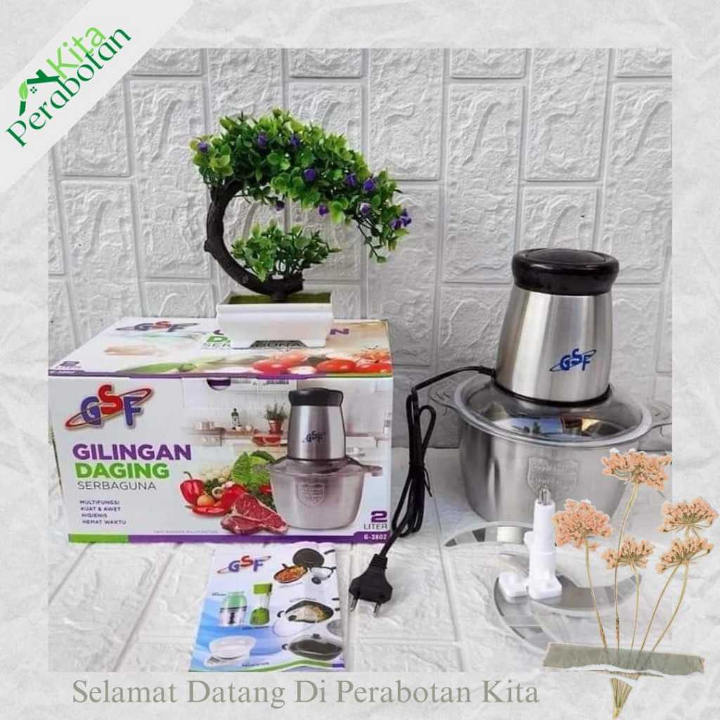blender daging stainless gsf 3802 gilingan daging 2 liter serbaguna gsf//chopper stainless