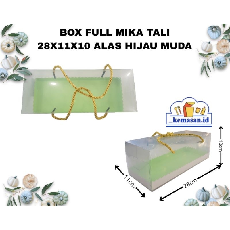 

BOX FULL TUTUP MIKA TALI 28X11X10 ALAS HIJAU MUDA