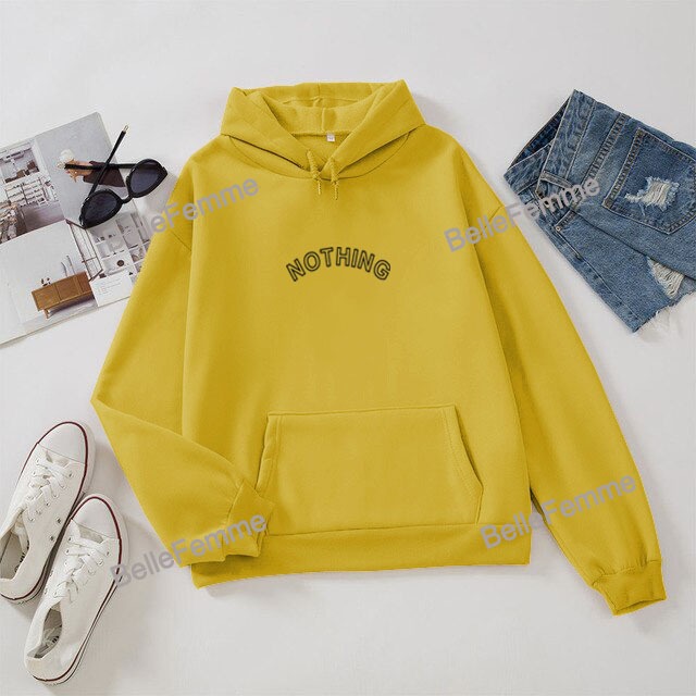 hoodie cowok dewasa nothing sweater hoodie tulisan estetik l xl xxl 2xl sweater hoodie wanita korean