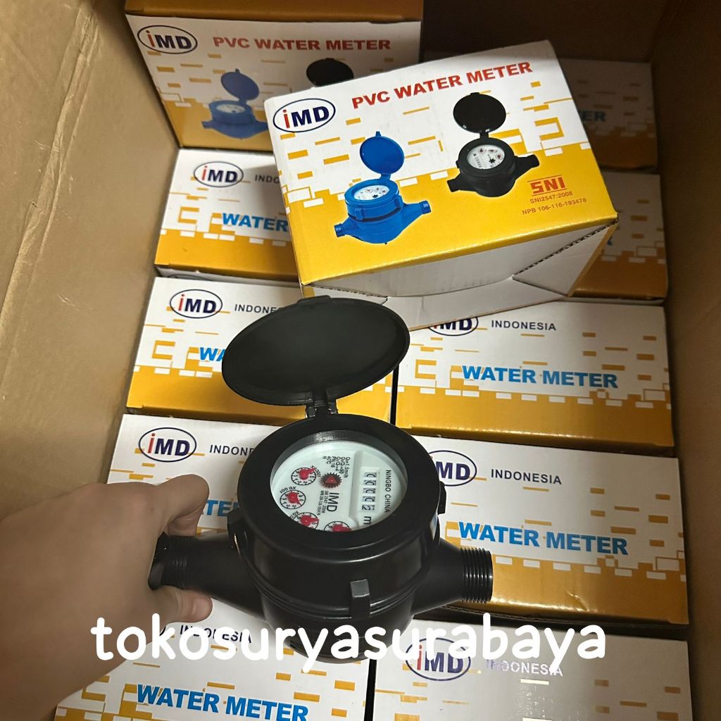 High Rekomen Meteran PDAM 1/2" 3/4" METERAN AIR PDAM 1/2" PLASTIK SNI - MERK IMD WATER METER PVC PLA