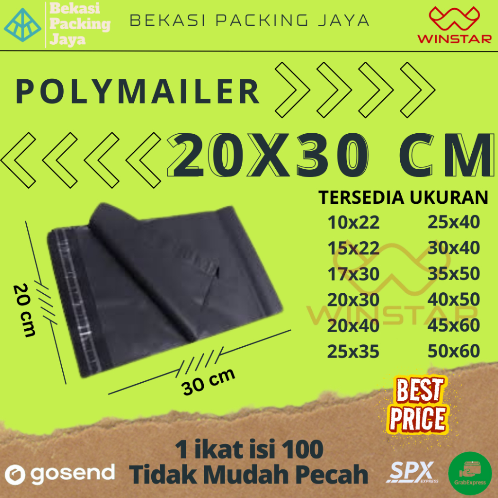 

Polymailer 20x30 cm Plastik Packing Online isi 100 pcs