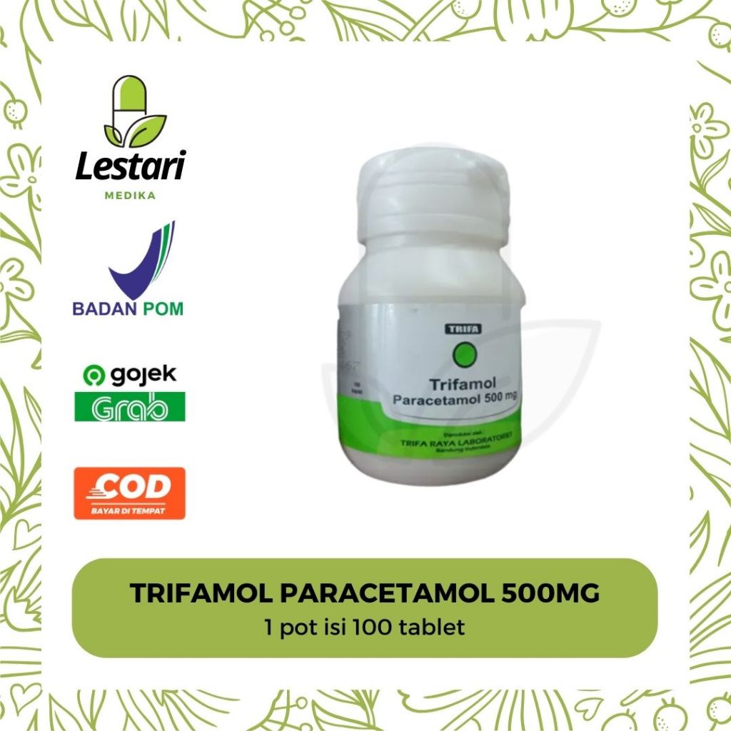 Trifamol Paracetamol 500mg Pot isi 100 Tablet
