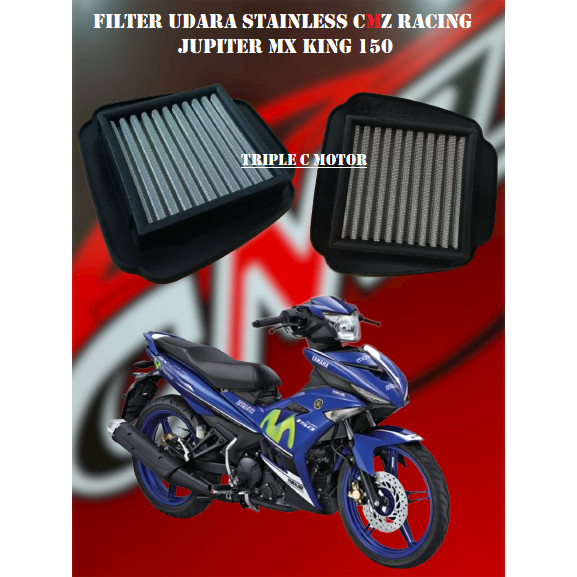 FILTER UDARA STAINLESS JUPITER MX KING 150 2PV AIR FILTER CMZ RACING ANTI KARAT BISA DICUCI PEMAKAIA