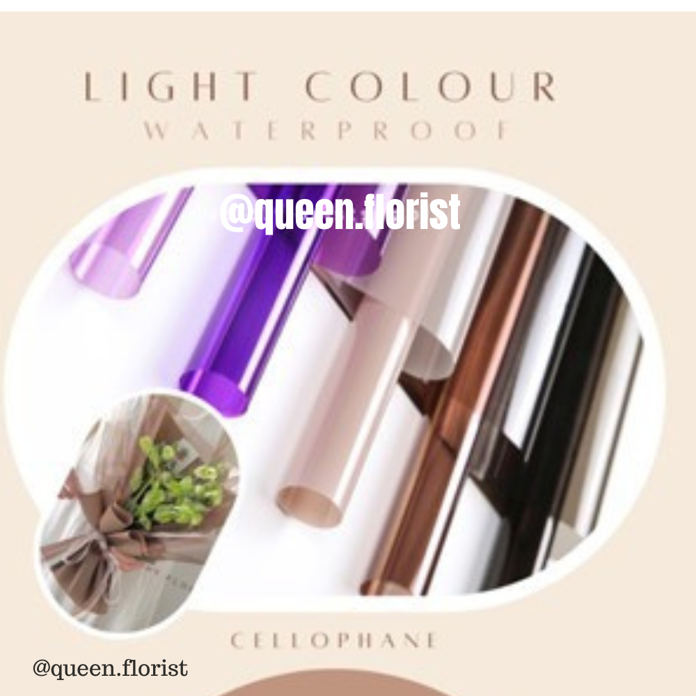 

WATERPROOF LIGHT COLOUR CELLOPHANE OPP FLOWER WRAPPING KERTAS TRANSPARAN POLOS WARNA WATERPROOF KERTAS BUKET PEMBUNGKUS BUNGA floral wrapping kertas bouquet buket bunga kertas craft paper polos garis doff matte paper cellophane opp paper florist