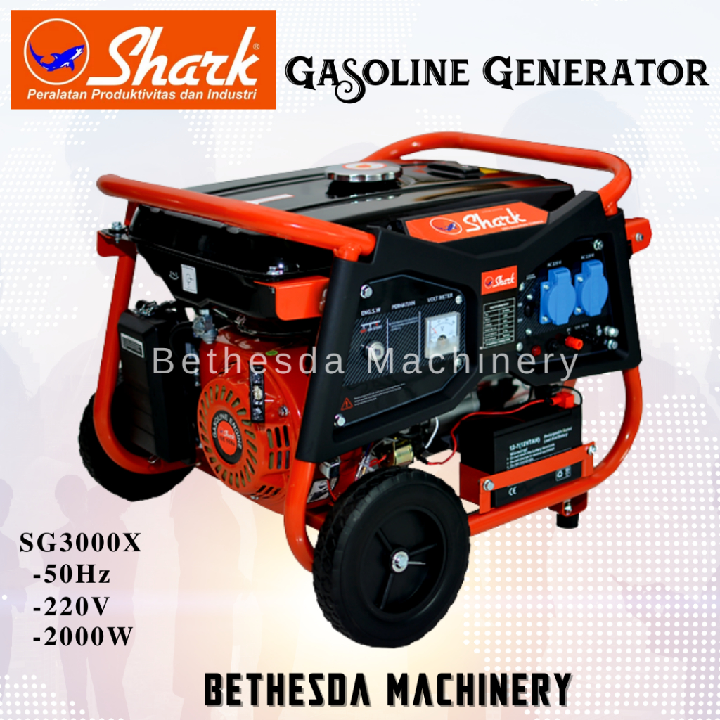Genset 2000Watt Bensin Generator Engine Shark SG3000X Listrik