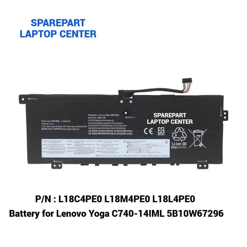 Baterai Laptop Len Yoga C740-14IML L18M4PE0 L18C4PE0 L18L4PE0 5B10W67296