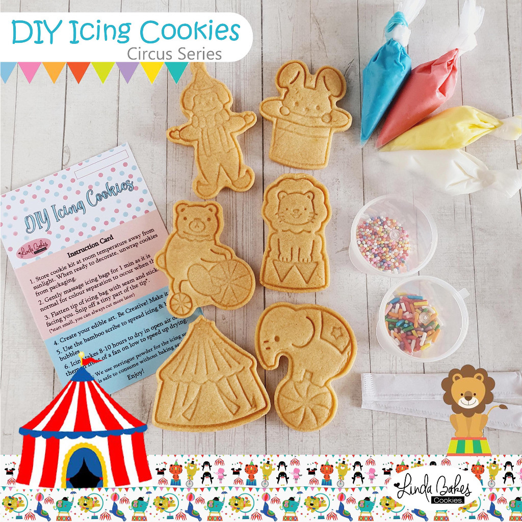 

DIY Icing Cookies/ Decorating/ Kukis Hias/ Kue Kering/ Souvenir - Circus Series