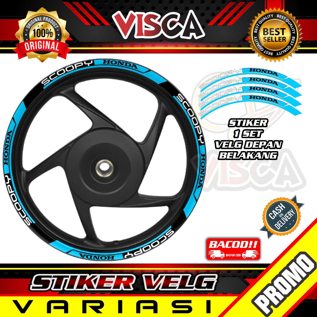 Stiker Velg - Sticker Velk - Stiker Cutting Velg - Stiker Velk Motor Scoopy FI ESP & karbu new