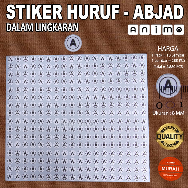 

STIKER HURUF - ABJAD 8 MM