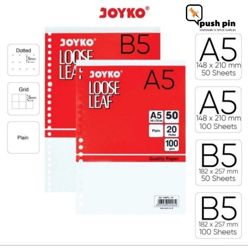 

Joyko Loose Leaf Kertas Isi File Binder Ukuran B5