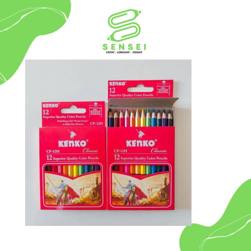 

Pensil 12 Warna Pendek Kenko Mini /Color Pensil CP-12H Half paper Box Classic/ Coloring