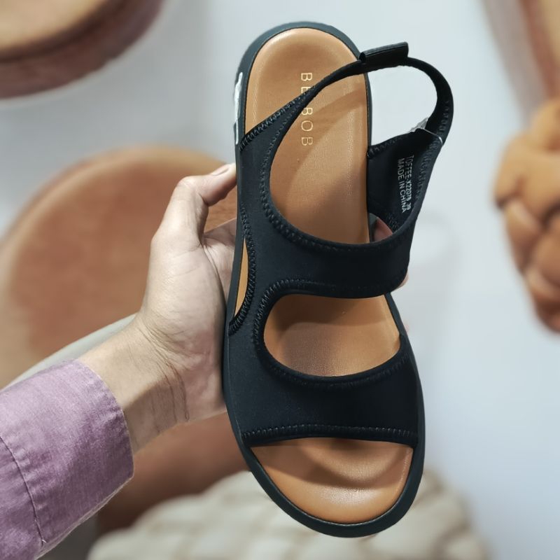 NEW SANDAL TALI KANVAS TALI BLAKANG SLIP ON BE. BOB ANTI SLIP ANTI LICIN PRODUK ORIGINAL BE. BOB STO