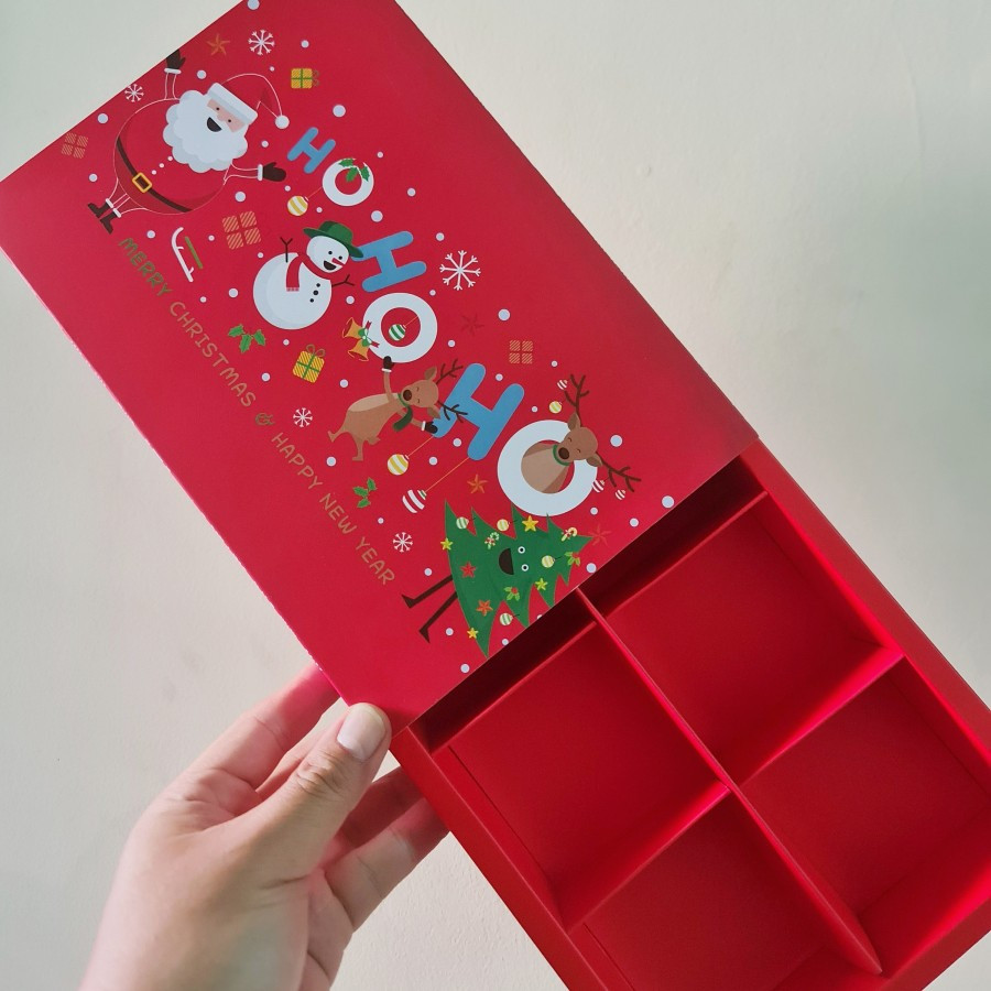 

(5 pcs) Kotak Kue Box Eggtart Fruit Pie Dus Sekat 6 Natal Kardus Tempat Kue Cookies Packaging Hampers Christmas