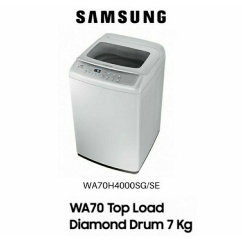 SAMSUNG WA70H4000SG/SE Mesin Cuci Top Loading Tutup Atas Diamond Drum Kapasitas 7Kg