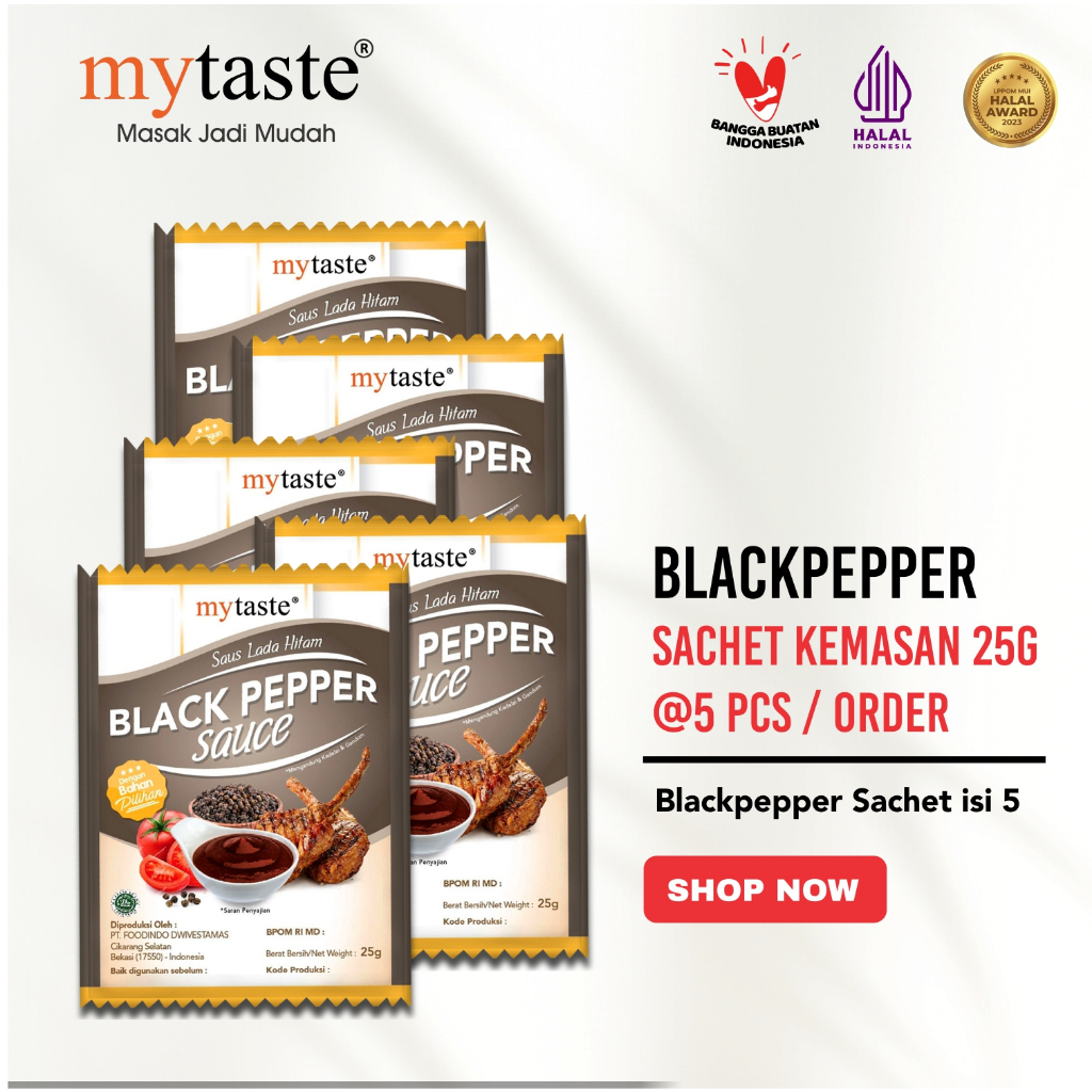 

MY TASTE Blackpepper Sachet 25 Gram isi 5 pcs / saus lada hitam kemasan saset