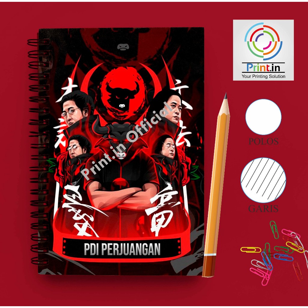 

Notebook Spiral PDI perjuangani A5 GARIS/POLOS